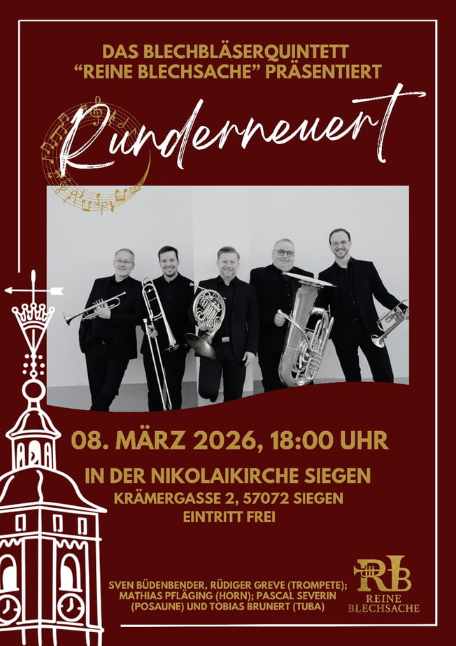 Konzert "Runderneuert" - Blechbl&auml;serquintett Reine Blechsache